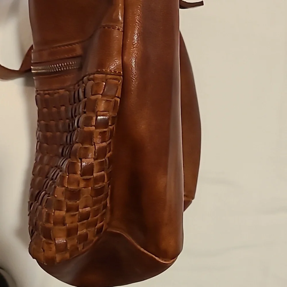 Vilenca Holland Brown Leather Woven Shoulder Bag Boho Bohemian Purse Soft - Picture 15 of 16